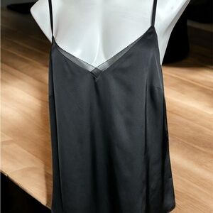 White House Black Market Black Satin Camisole Top